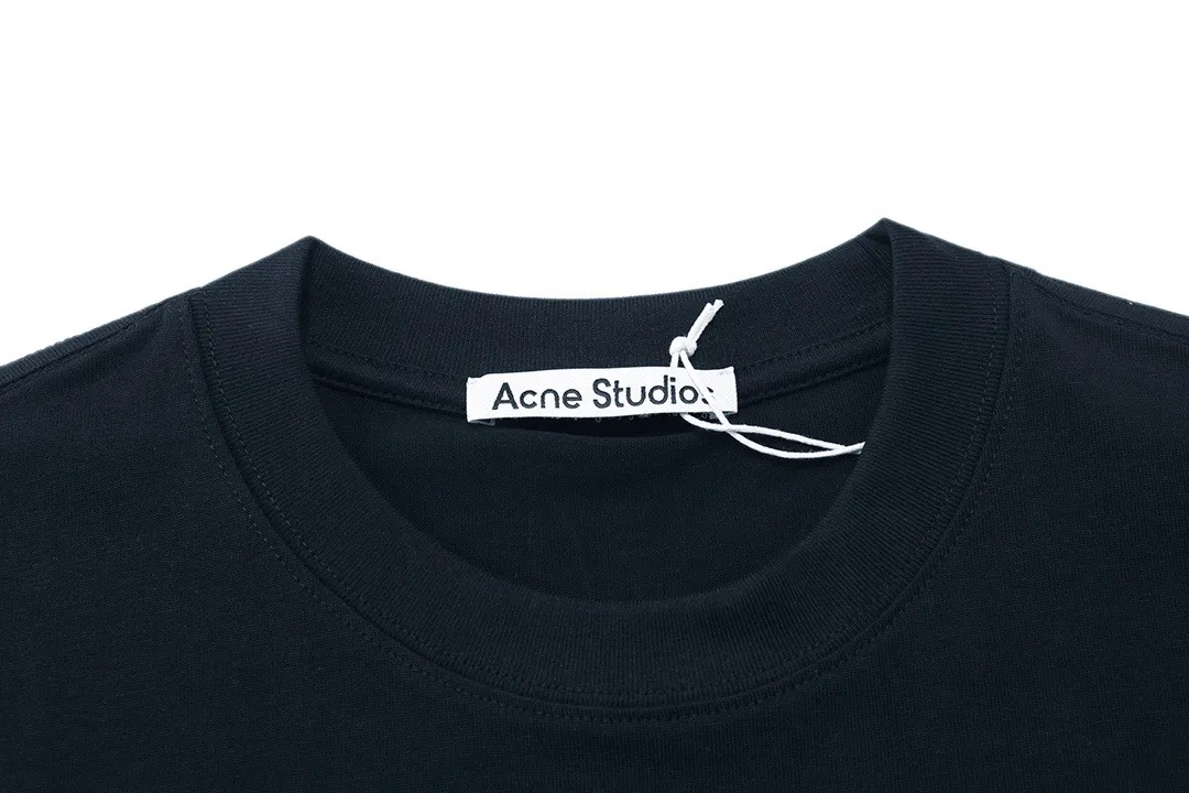 Acne Studios 2026 New Arrival logo Same Style t 100％ 32 ：Dark Blue Size：XS S M L